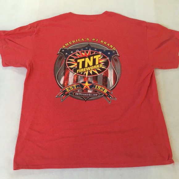 #79 Port & Company Core Cotton TNT Fireworks Red Short Sleeve Mens T-shirt Sz XL - Picture 10 of 10